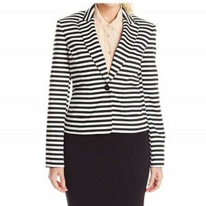Nine West Stripe Ponte One-Button Notch Lapel